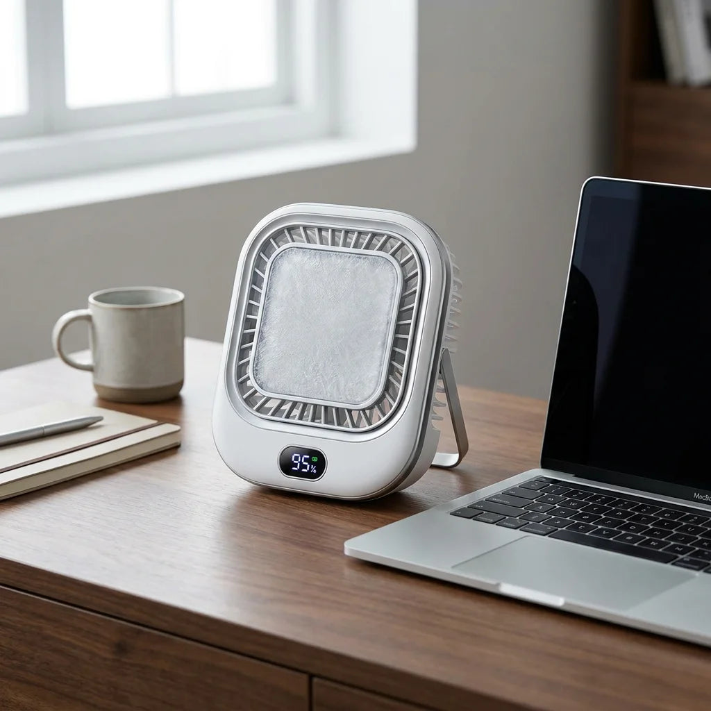 便携式制冷小风扇 (Portable Mini Cooling Fan with Ice Cooling Pad)