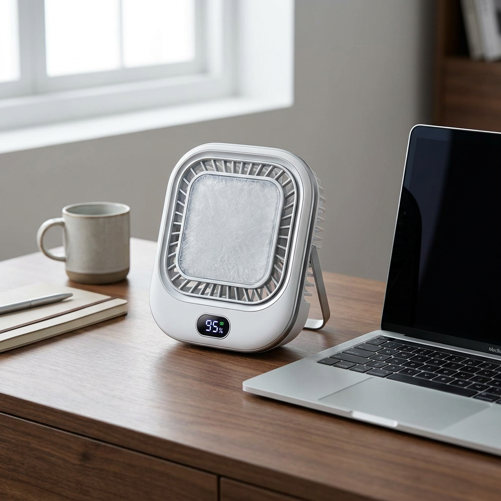 便携式制冷小风扇 (Portable Mini Cooling Fan with Ice Cooling Pad)